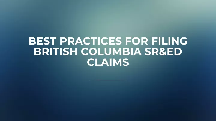 best practices for filing british columbia