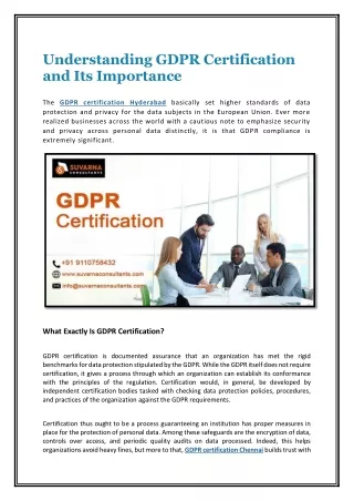 Understanding GDPR Certification and Its Importance