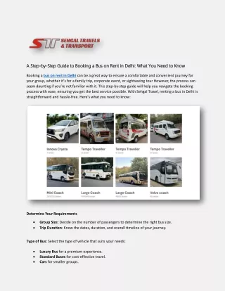 A Step by Step Guide to Booking a Bus on Rent in Delhi What You Need to Know
