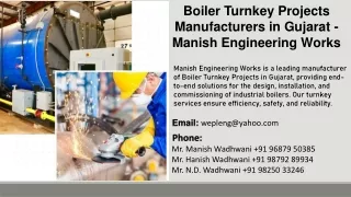 Boiler Turnkey Projects Manufacturers in Gujarat - Manish Engineering Works