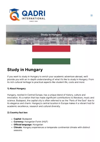 Study in Hungary: Your Complete Guide to Education Abroad