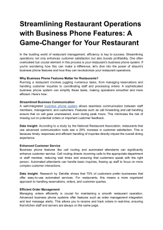 streamlining restaurant operations with business