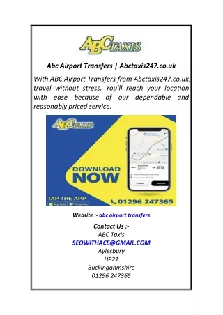 Abc Airport Transfers  Abctaxis247.co.uk