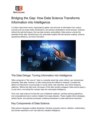 Bridging the Gap: How Data Science Transforms Information into Intelligence