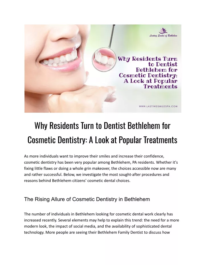 why residents turn to dentist bethlehem