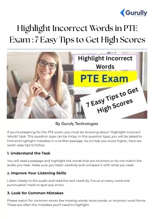 Highlight Incorrect Words in PTE Exam  7 Easy Tips to Get High Scores