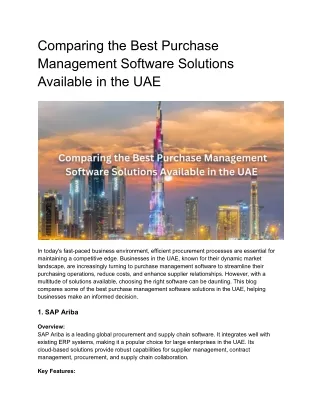 comparing the best purchase management software