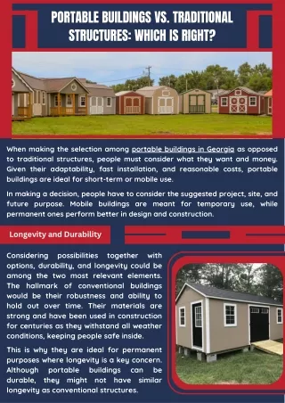 portable buildings vs traditional structures