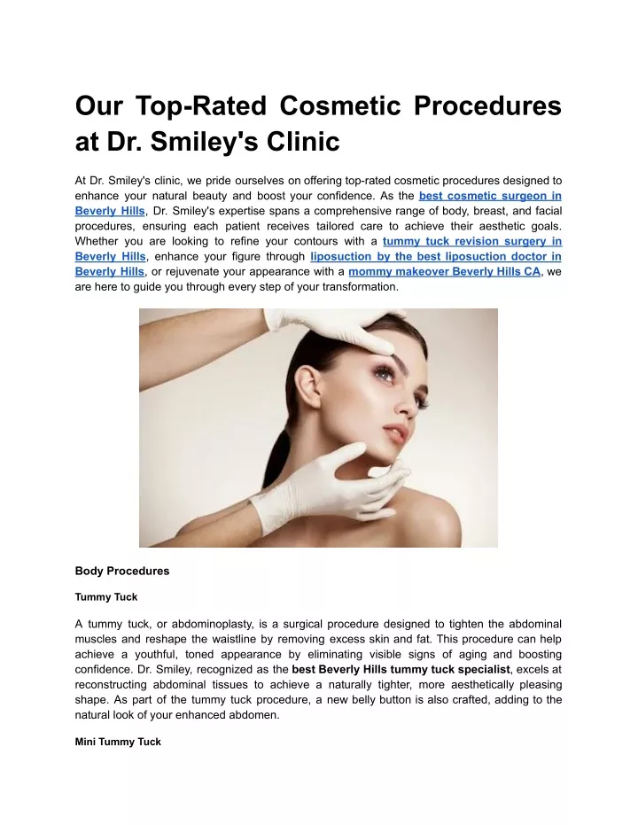 our top rated cosmetic procedures at dr smiley