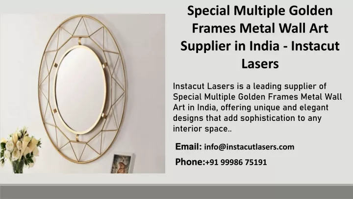 special multiple golden frames metal wall