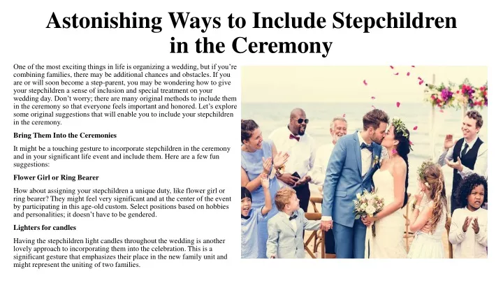 astonishing ways to include stepchildren in the ceremony