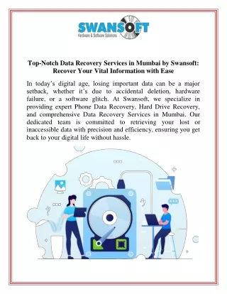 Top-Notch Data Recovery Services in Mumbai by Swansoft