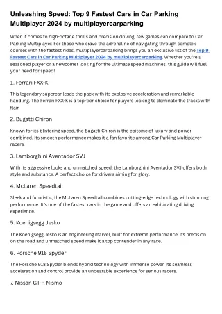 unleashing speed top 9 fastest cars