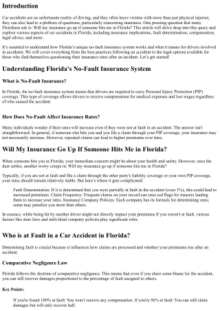 Will My Insurance Go Up If Someone Hits Me in Florida?