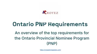 ontario pnp requirements