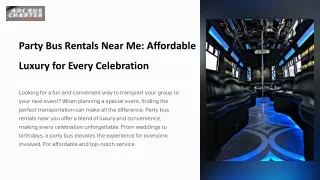 Party Bus Rentals Near Me Affordable Luxury for Every Celebration