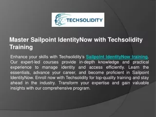 master sailpoint identitynow with techsolidity