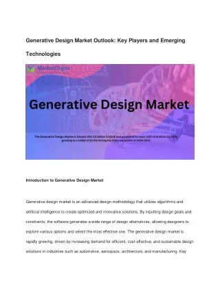 Generative Design Market Outlook_ Key Players and Emerging Technologies