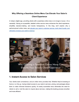 Why Offering a Seamless Online Menu Can Elevate Your Salon's Client Experience