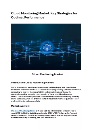 cloud monitoring market key strategies