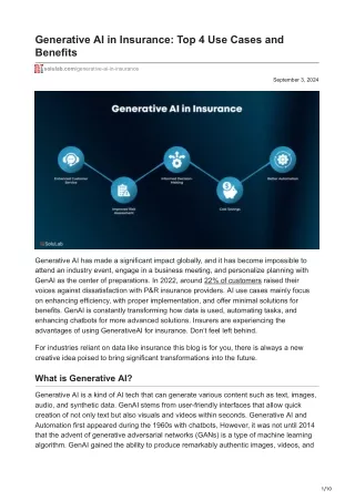 generative ai in insurance top 4 use cases