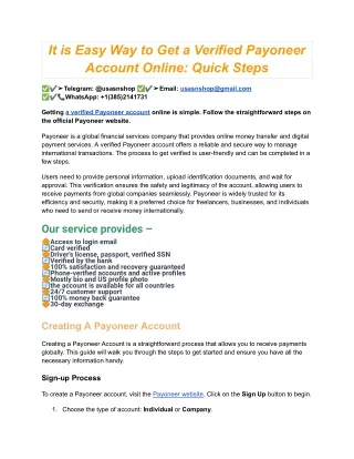 it is easy way to get a verified payoneer account