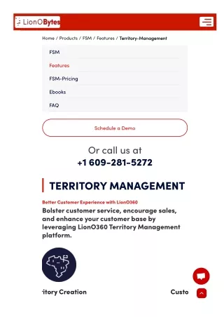 home products fsm features territory management