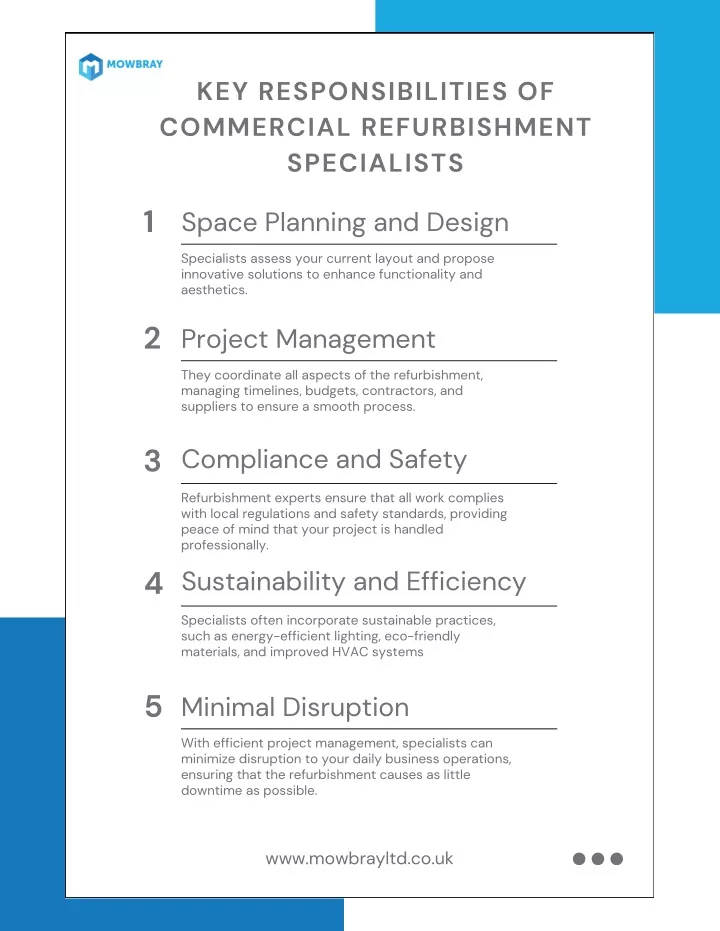 key responsibilities of commercial refurbishment