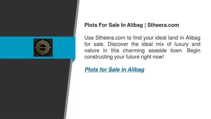 plots for sale in alibag stheera com use stheera