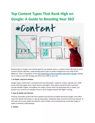 Top Content Types That Rank High on Google A Guide to Boosting Your SEO