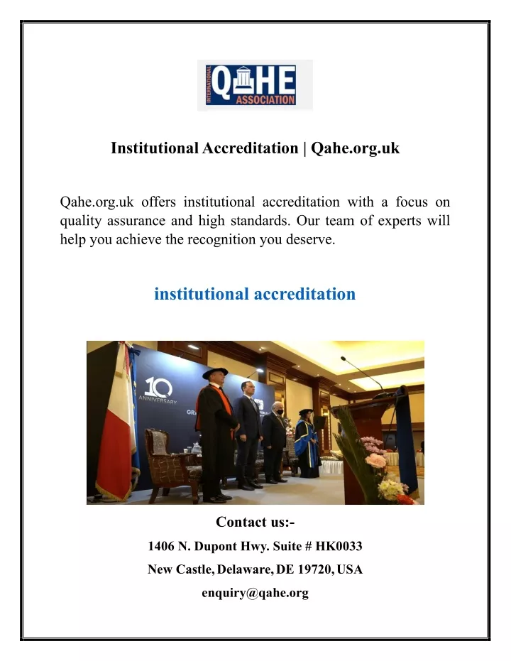 institutional accreditation qahe org uk