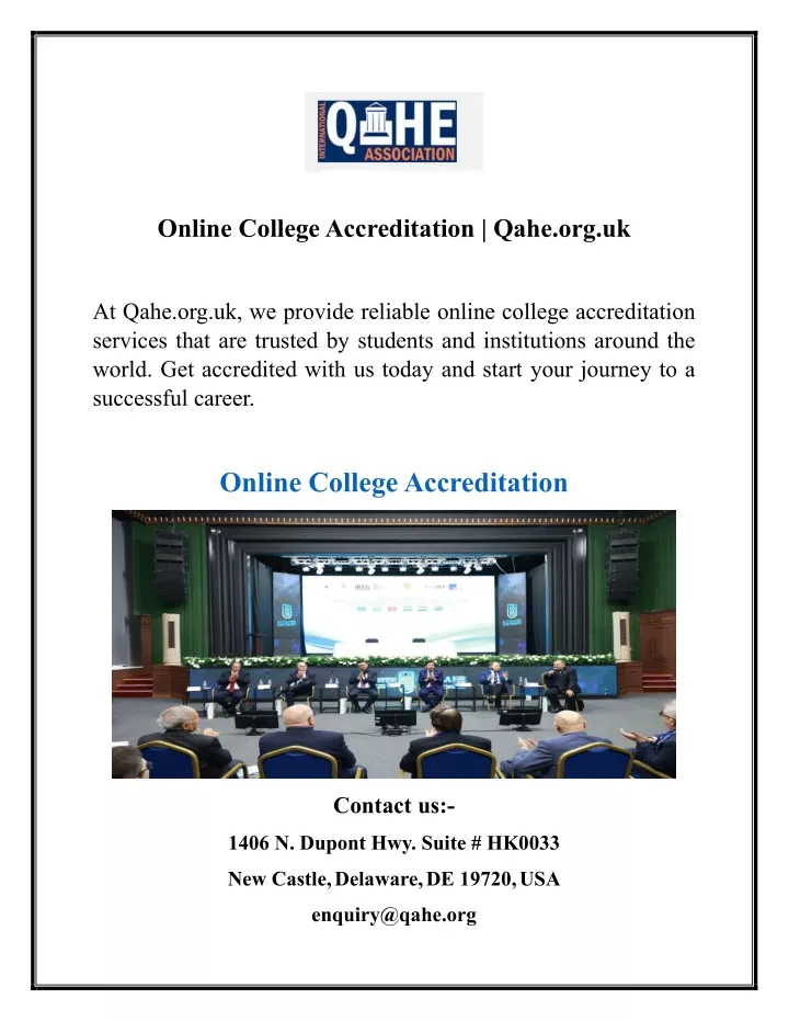 online college accreditation qahe org uk