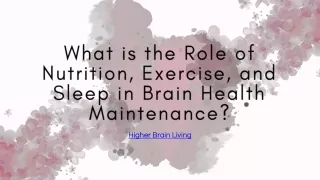 what is the role of nutrition exercise and sleep