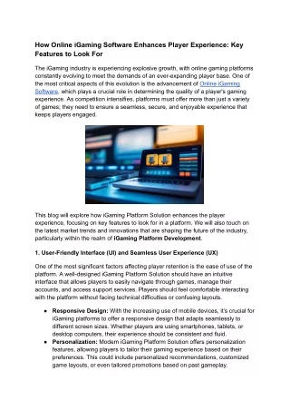 how online igaming software enhances player