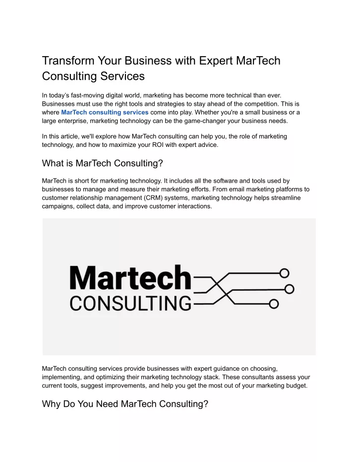 transform your business with expert martech