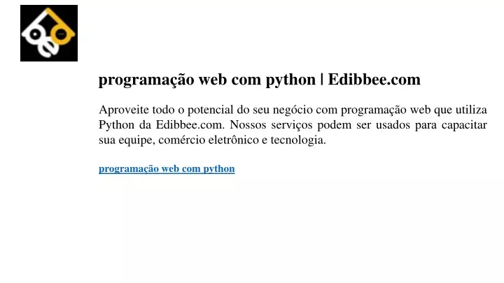 programa o web com python edibbee com