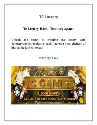 Tc Lottery Hack | Tclotteryvip.net