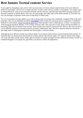 best inmate textual content service