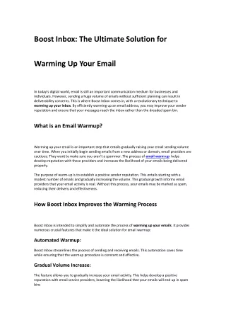 The Ultimate Solution for Warming Up Your Email