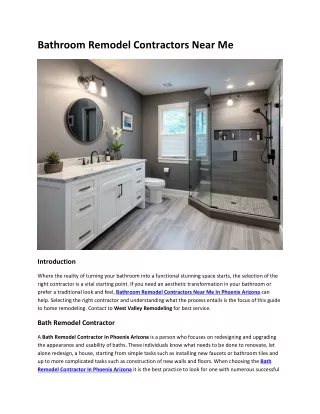 Bathroom Remodel Contractors Near Me