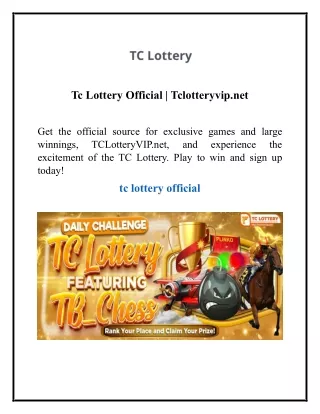 Tc Lottery Official | Tclotteryvip.net