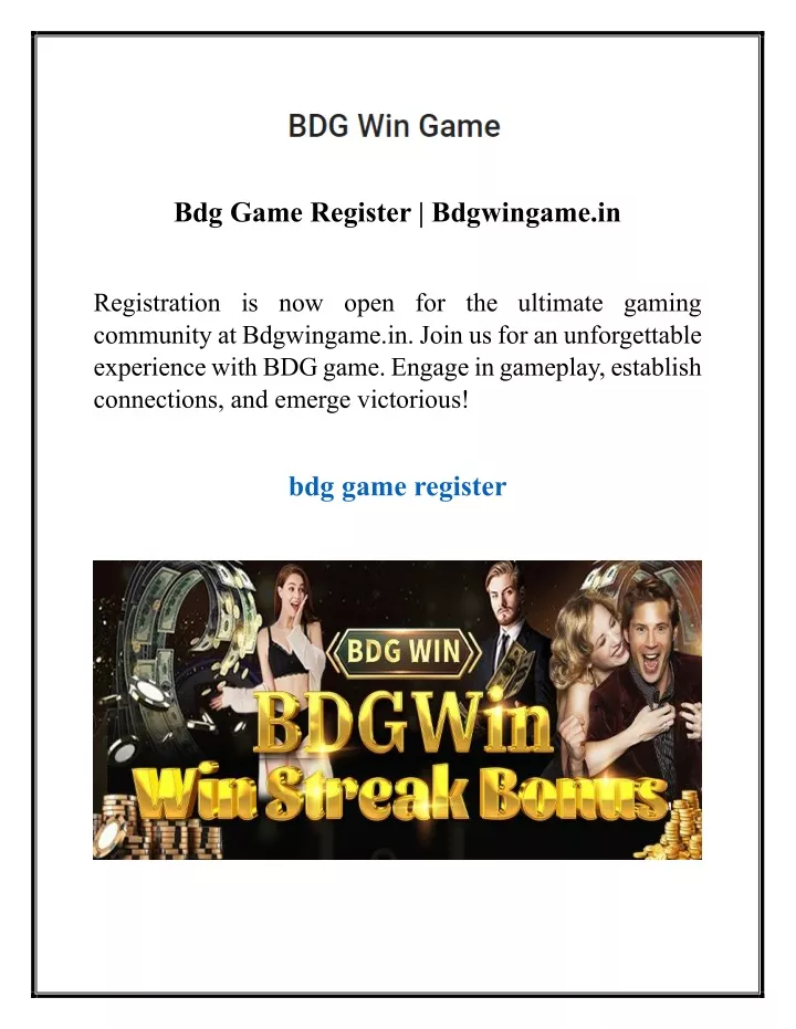 bdg game register bdgwingame in