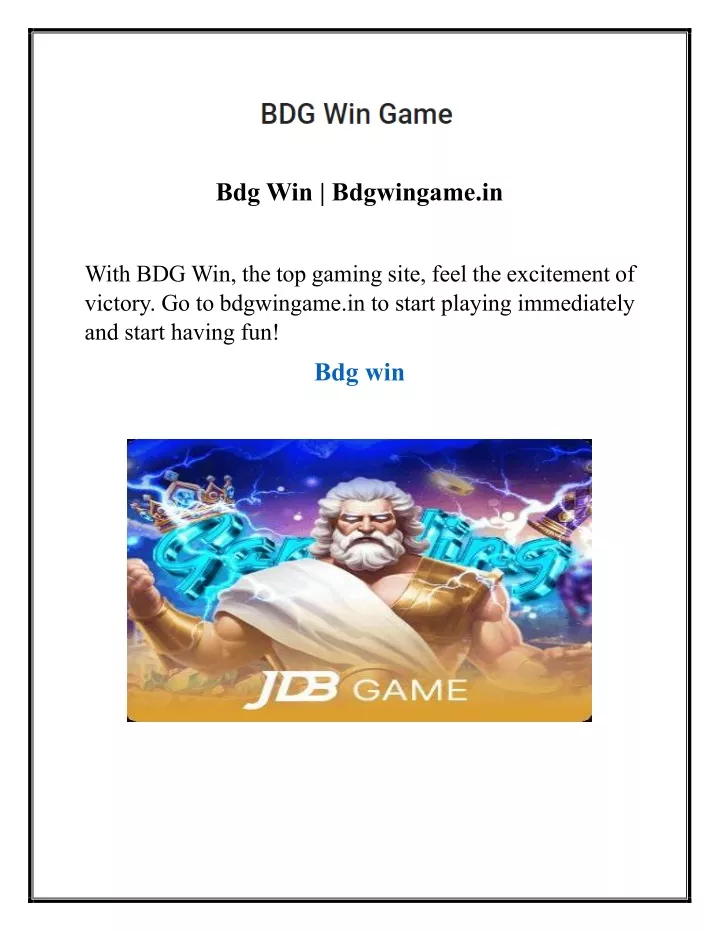 bdg win bdgwingame in