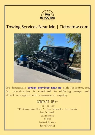 Towing Services Near Me  Tictoctow.com