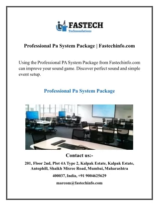professional pa system package fastechinfo com
