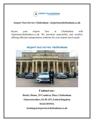 Airport Taxi Service Cheltenham | Airporttaxicheltenham.co.uk