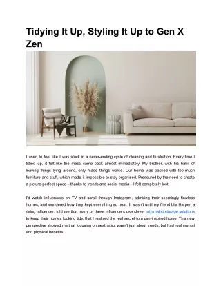 Tidying It Up, Styling It Up to Gen X Zen