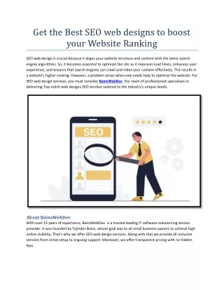 Get the Best SEO web designs to boost your Website Ranking