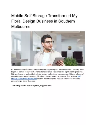 Mobile Storage Transformed My Floral Design Business in Southern Melbourne