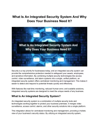 What Is An Integrated Security System And Why Does Your Business Need It_